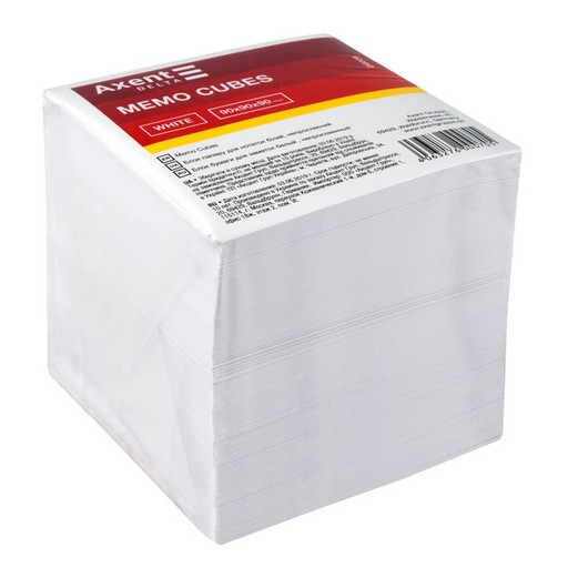 Блок паперу для нотаток DELTA BY AXENT не склеєний 90х90х90мм  білий