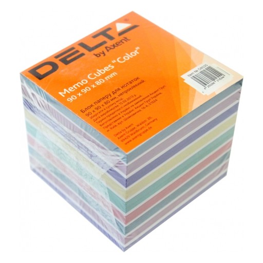 Блок паперу для нотаток DELTA BY AXENT не склеєний COLOR 90х90х80мм