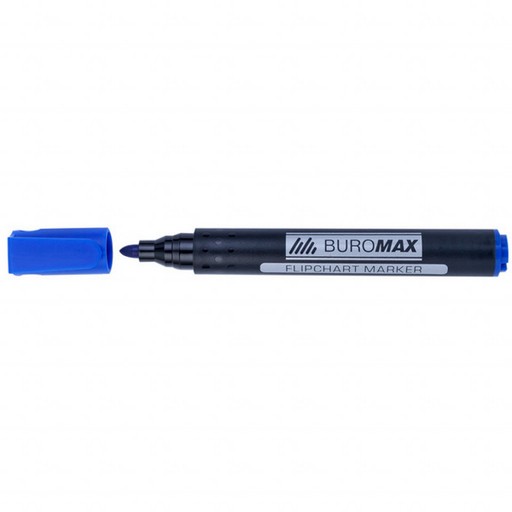 Фото 1. Маркер для фліпчартів BUROMAX водна основа 2 мм синій