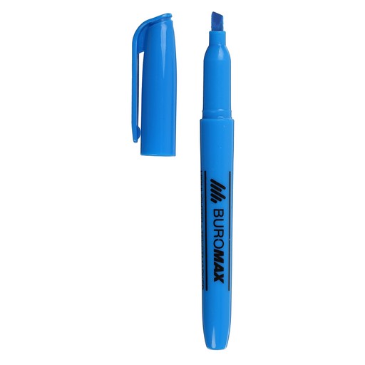 Текст-маркер BUROMAX круглий, водна основа 2-4 мм синій
