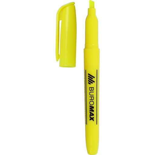 Текст-маркер BUROMAX круглий, водна основа 2-4 мм жовтий