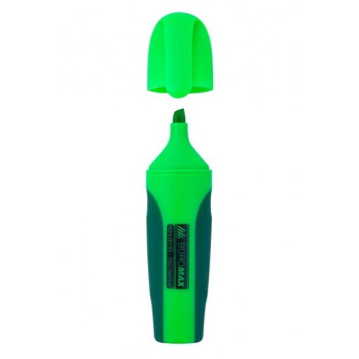 Текст-маркер NEON BUROMAX водна основа з гумовими вставками 2-4 мм зелений