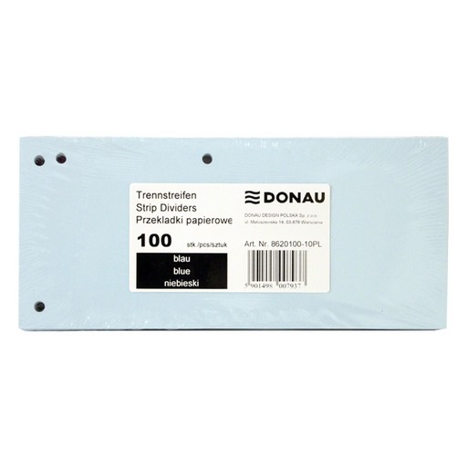 Фото 1. Індекс-розділювач DONAU картонний 105х230мм синій