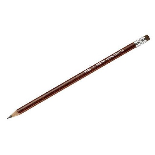 Олівець графітний KOH-I-NOOR 1803. НВ. гумка. тригранний