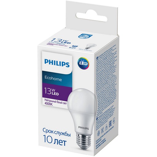 Лампа світлодіодна Philips Ecohome LED Bulb 13W  1250lm E27 840 RCA