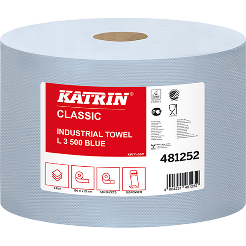 Очисні серветки Katrin Classic L 3 Blue laminated 3 слоя 22х38 см (500 шт)