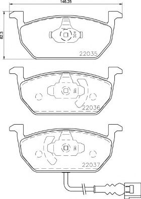 Фото 1. Колодка гальм. диск. SKODA OCTAVIA (5E3) (5E5) (11-12-). VW GOLF VII (11-12-) передн. (вир-во BREMBO