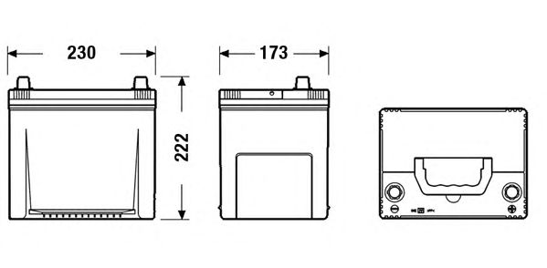 Фото 2. Акумулятор 65Ah-12v Exide PREMIUM (230х173х222). R. EN580. Азія (тип кріплення Korean B1)