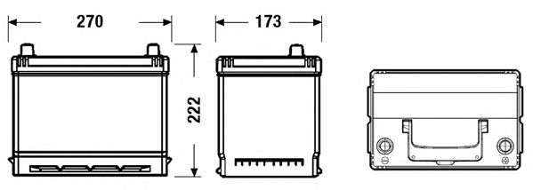 Фото 2. Акумулятор 70Ah-12v Exide EXCELL(266х172х223).R.EN540 КАТ. -10