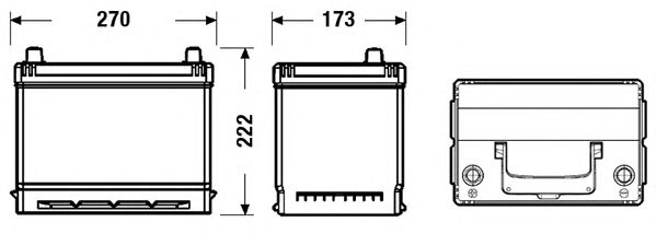 Фото 2. Акумулятор 70Ah-12v Exide EXCELL (266х172х223). L.A EN540 Азія