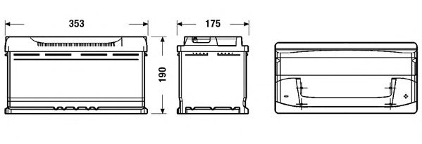 Фото 2. Акумулятор 95Ah-12v Exide EXCELL(353х175х190).R.EN800