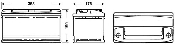 Фото 2. Акумулятор 90Ah-12v Exide CLASSIC(353х175х190).R.EN720