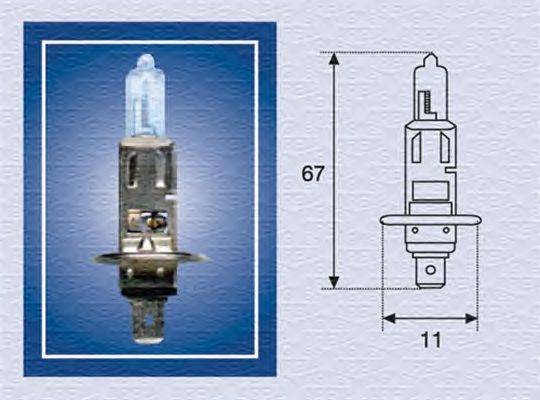 Фото 1. Лампа розжарювання H1 12V 55W P14.5s STANDART (вир-во Magneti Marelli)