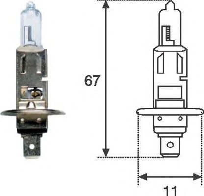 Фото 2. Лампа розжарювання H1 12V 55W P14.5s STANDART (вир-во Magneti Marelli)