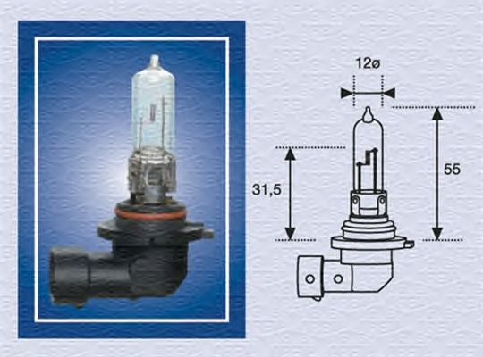 Фото 1. Лампа розжарювання HB3 12V 60W P20d (вир-во Magneti Marelli)