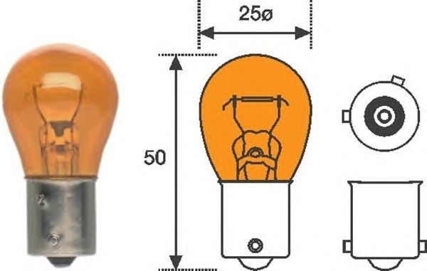 Фото 1. Лампа розжарювання PY21W 12V 21W BAU15s (вир-во Magneti Marelli)