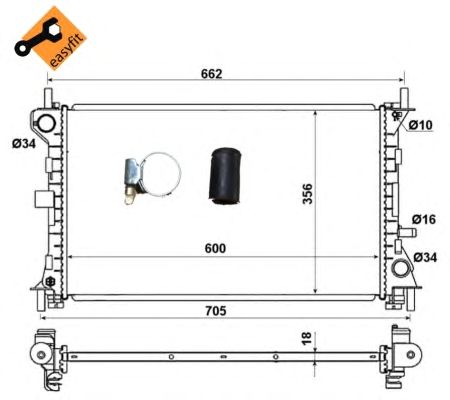 Фото 3. Радіатор охолодження FORD FOCUS I (98-) (вир-во NRF)