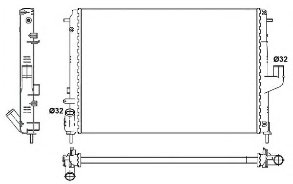 Фото 3. Радіатор охолодження двигуна DUSTER-LOGAN-SANDERO (вир-во NRF)