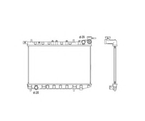 Фото 1. Радіатор охолодження двигуна NISS SUNNY 14-16 MT (вир-во NRF)