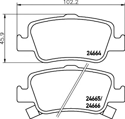 Фото 1. Комплект гальмівних колодок задн . TOYOTA AURIS. COROLLA 1.2-2.2D 10.06-12.18