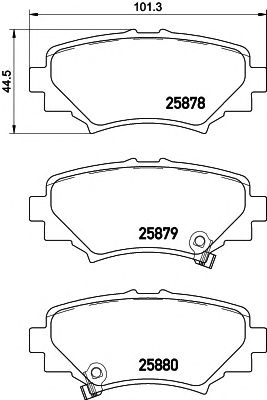 Фото 1. Комплект гальмівних колодок задн . MAZDA 3. 3-HATCHBACK 1.5-2.5 07.13-