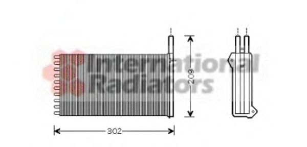 Фото 1. Радіатор обігрівача FORD ESCORT-ORION 90-00 (Van Wezel)