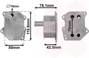 Фото 1. Радіатор масляний FORD TRANSIT 2.2-2.4 TDCi +06 (з однією трубкою) (вир-во Van Wezel)