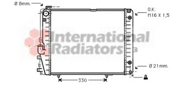 Фото 1. Радіатор охолодження двигуна MB W124 MT-AT + AC 89-96 (Van Wezel)