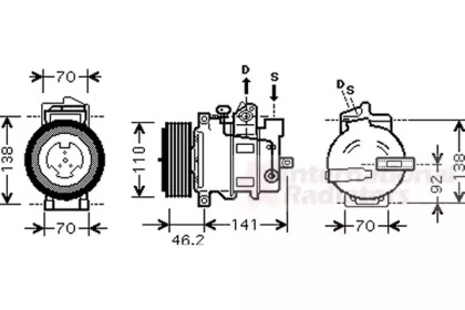 Фото 2. Компресор кондиціонера MERCEDES C-CLASS W203 00- (вир-во Van Wezel)