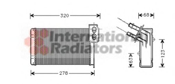 Фото 1. Радіатор обігрівача CLIO 1-MEGANE 1-R19 MT-AT (Van Wezel)