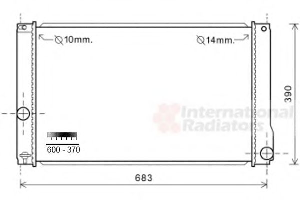 Фото 1. Радіатор охолодження PRIUS 1.8i HYBRID 09- (вир-во Van Wezel)