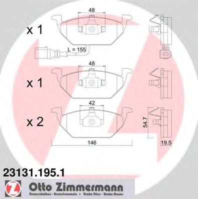 Фото 1. Гальмівні колодки перед Audi A3 1.9TDI 96--Skoda O