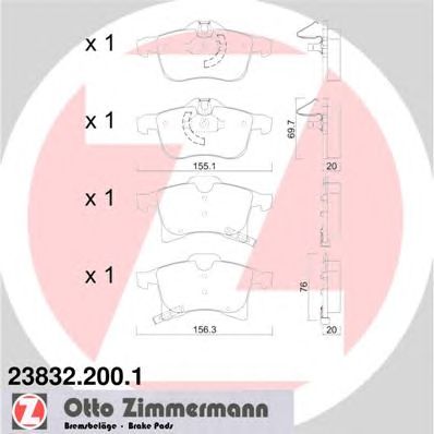 Фото 1. Гальмiвнi колодки перед Opel Astra H-Meriva 03-