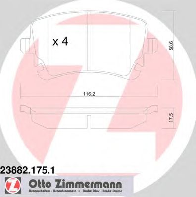 Фото 1. Гальмівні колодки зад (з датчиком) Audi A4. A6 2.0