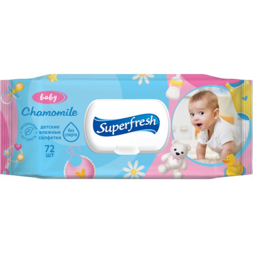 Superfresh серветка волога для дітей та мам 72 шт.