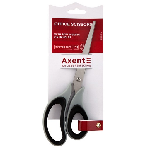 Ножиці AXENT Duoton Soft сіро-чорні 21см