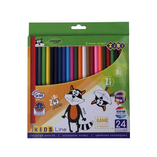 Кольорові олівці. 24 кольорів. KIDS Line