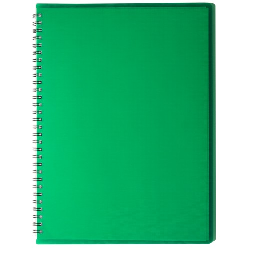 Книжка записн. на пруж. RAIN А4, 80арк.,кл., пластик.обкл., зелений