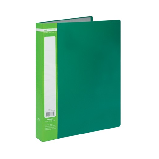 Папка пластикова з 40 файлами А4, JOBMAX, зелена