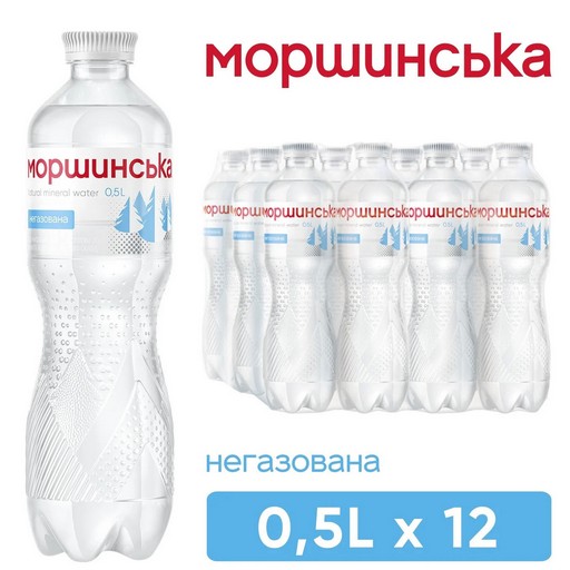Вода мінеральна негазована МОРШИНСЬКА  пластикова пляшка БЛОК 12шт*0,5 л