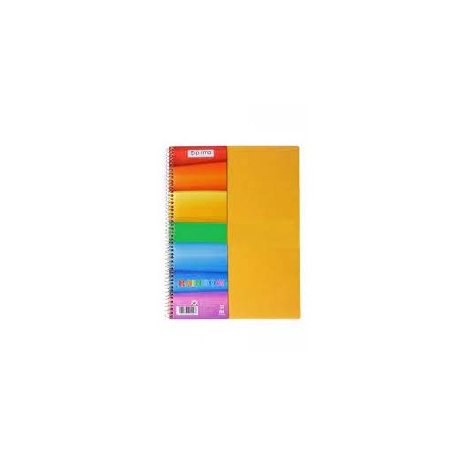 Блокнот Rainbow, А4/80арк., кліт., асорті, бічна спіраль 