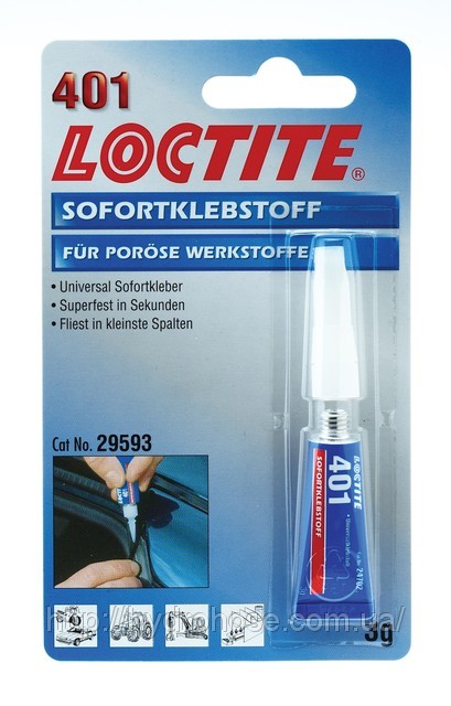 Фото 2. LOCTITE 401 КЛЕЙ МИТТЄВИЙ. УНІВЕРСАЛЬНИЙ (3 Г) HENKEL 230925