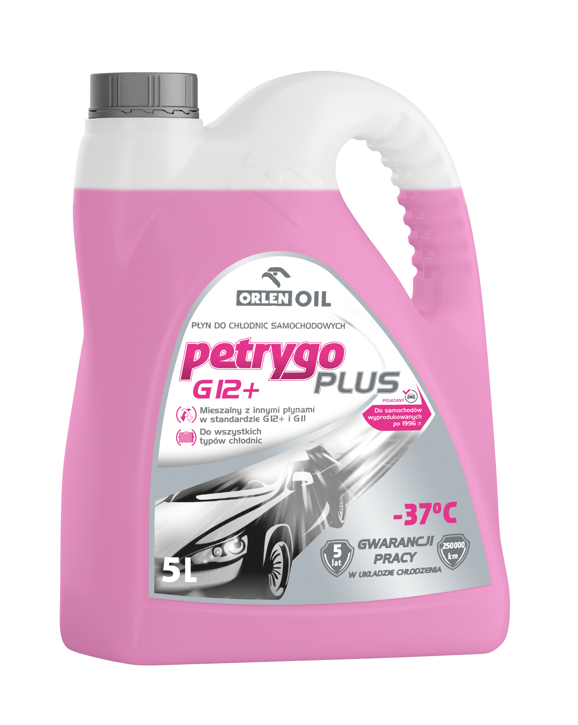 Рідина охолоджуюча (антифриз G12+) ORLEN OIL PETRYGO PLUS. 3x5 lt (5 л)