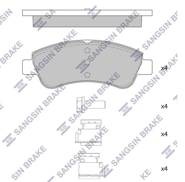 Фото 1. Колодка гальм. диск. PEUGEOT 307 передн. (вир-во SANGSIN)