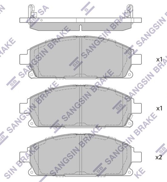Фото 1. Колодка гальм. диск. NISSAN X-TRAIL 01-07 передн. (вир-во SANGSIN)