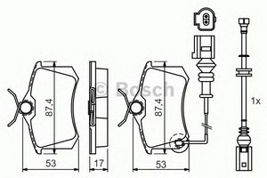 Фото 1. Колодка гальм. диск. AUDI. CITROEN. FIAT. FORD. LANCIA. PEUGEOT. SEAT. VW задн. (вир-во Bosch)