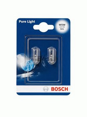 Фото 1. Лампа 12V 5W W5W W2. 1x9. 5d PURE LIGHT 2шт blister (вир-во Bosch)