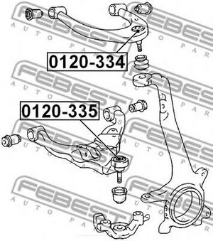 Фото 1. Опора кульова TOYOTA FJ. LAND CRUISER 300 02-10 перед. міст низ (Вир-во FEBEST)