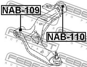 Фото 2. Сайлентблок важеля NISSAN PRIMERA (P12) 02 перед. міст із двох сторін (Вир-во FEBEST)