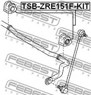 Фото 2. Втулки стабилизатора TOYOTA AURIS. AVENSIS 07- перед. мост (Пр-во FEBEST)